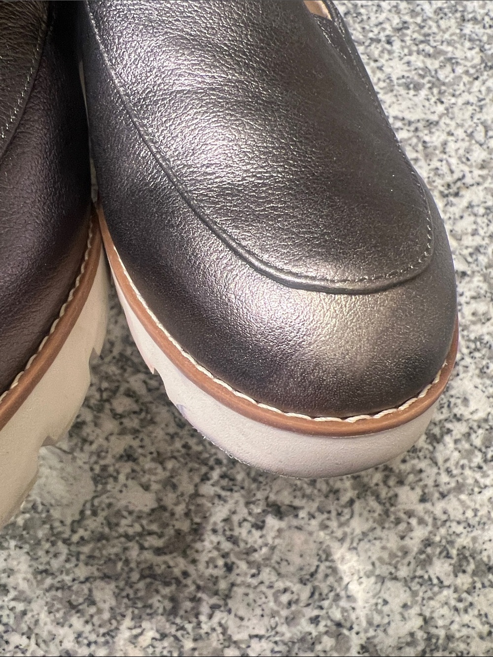 Vionic Kensley Loafers Metallic Pewter Slip-On Loafers Sz 9 lug-sole work - Picture 7 of 12